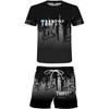 Summer Men's Ink Series 3D Printed Sports Suit Fashion Versatile Trend Casual Breathable