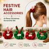 4pcs/set Cute Christmas Bowknot Hair Rope Elastic Hair Tie Gift Velvet Hair Scrunchies  Holiday