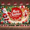 Christmas Banner Star Decoration Xmas Banner Christmas Wall Decor Golden Ornament Merry Christmas Banner For Photo Background