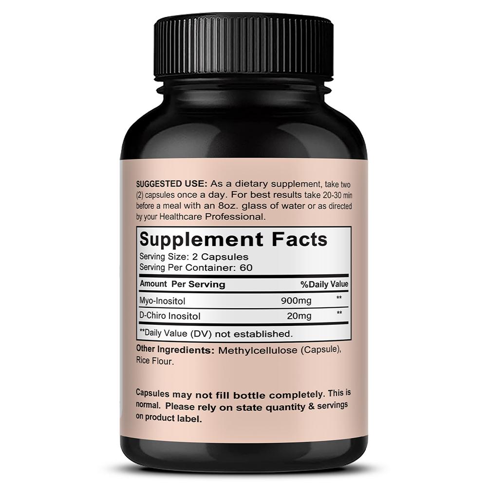 Myo & D-Chiro Inositol 40:1 Ratio, 120 Capsules Per Bottle, Dietary Supplement