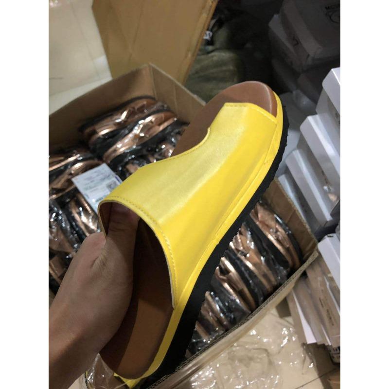 Tragen Leder Drag Schräge Absatz Abdeckung Zehe Cool Slipper Damen Außenhandel Übergröße Spot