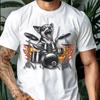 Funny Chihuahua Drummer Rock Band T Shirt Punk Puppy Playing Drums Small Dog Lover Music Top Vintage Breathable Slightly