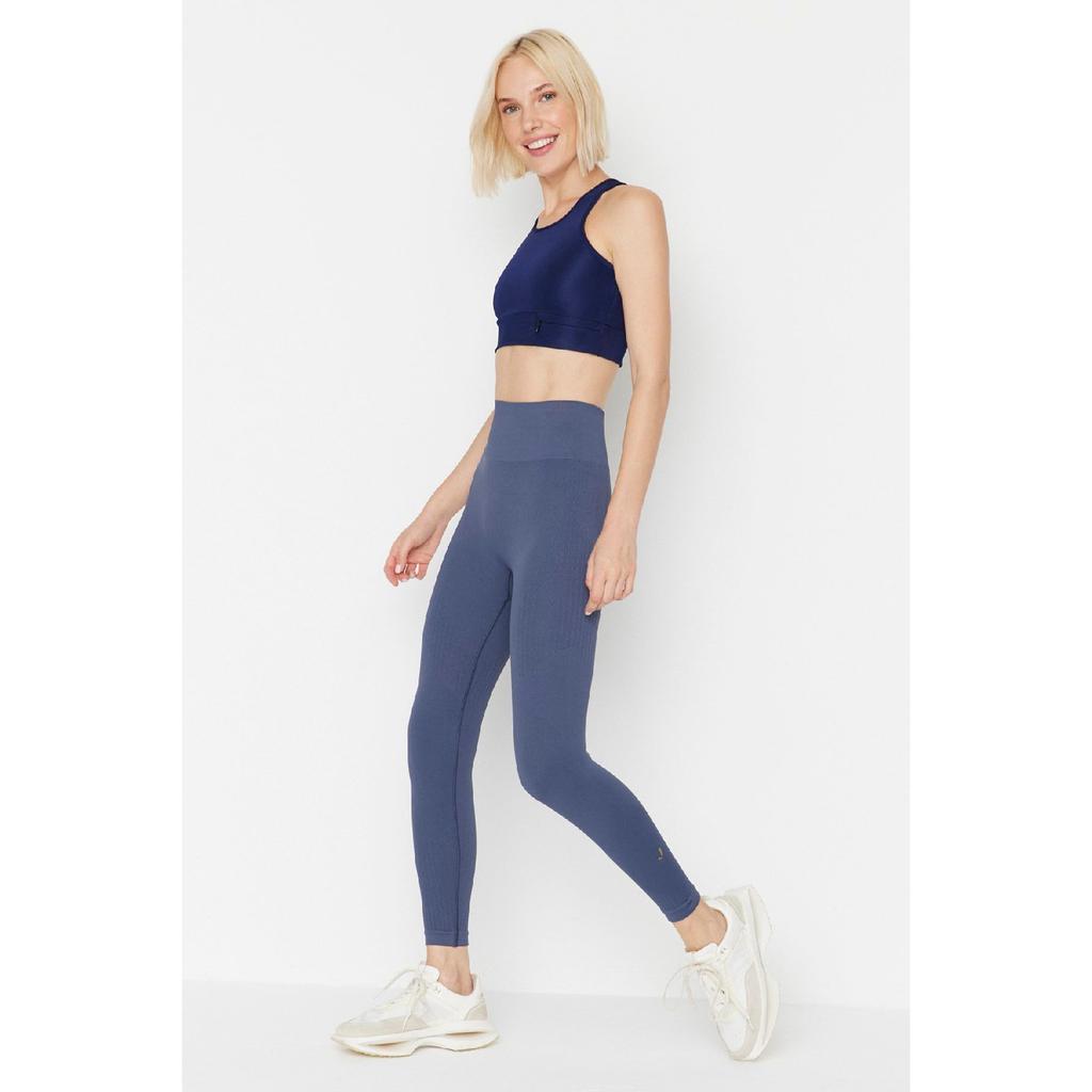 Lily - Blue Rise Waist Tights