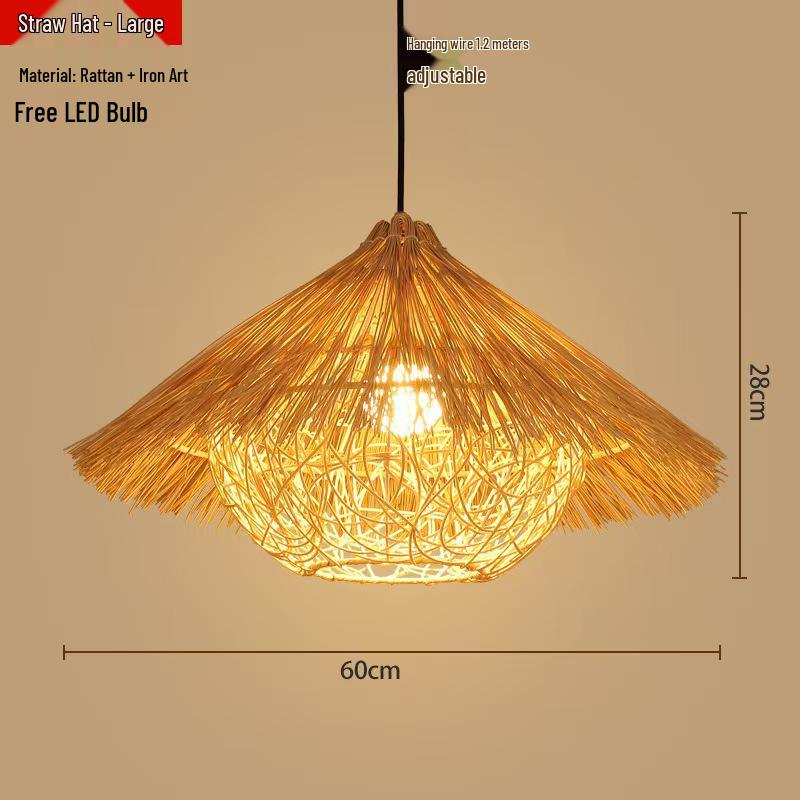 Bamboo Weaving Pendant Lamp - Zen Tea Room & Restaurant Lighting, New Chinese Style Rattan Lantern