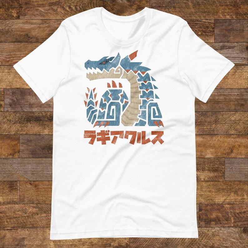 Monster Hunter Lagiacrus Tee Wilds Japanese Fan Art Gaming Merch Unisex Soft Oversized Harajuku Casual Cotton Trendy T-shirt