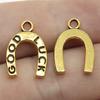 20pcs Charms Lucky Horseshoe Good Luck Antique Bronze Silver Color Pendants DIY Findings Tibetan Jewelry Craft