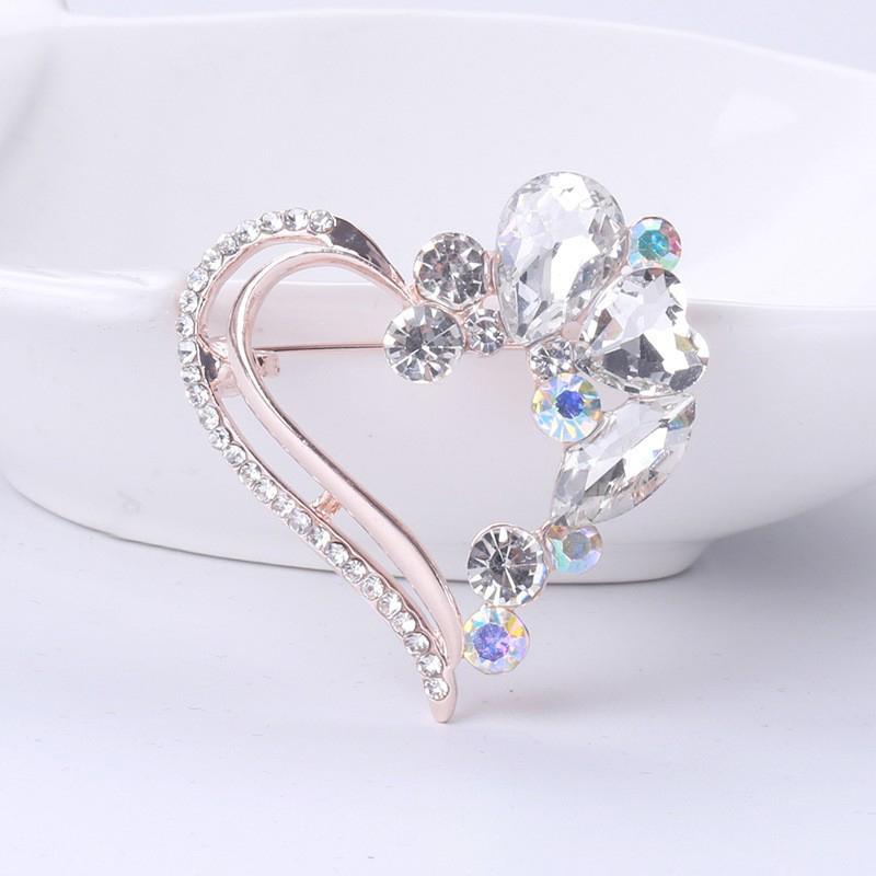 Red Rhinestone Love Heart Brooches Men Classic Valentine 'S Day Event Gathering Casual Brooches Pin Clothes Women Clips Giveaway GiftsClassic Jewelry