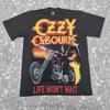Ozzy Osbourne Metal Band Tour T Shirt Graphic Print Life Won't Wait