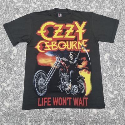 Ozzy Osbourne Maglietta Tour Band Metal Stampa Grafica Life Won't Wait