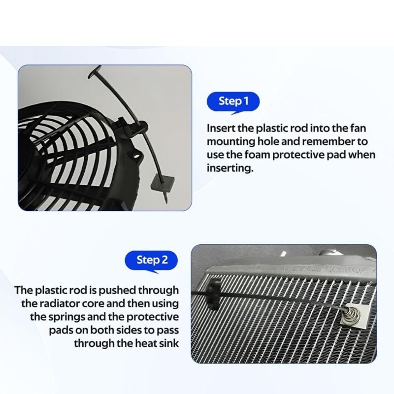 Radiator Fan Mount Zip Ties Clip Electric Transmission Coolers Tie Strap Easy Installation Universal Car Fan Mounting Kit
