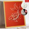 Pearl Art Painting Home Wall Decor Lucky Koi Fish Pearl Gemstone Painting Picture Crafts Adult/Beginner Gift Creative Home Decor Unframed Wall Art