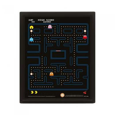 Poster Lenticulaire 3D Encadré Pac-Man Labyrinthe