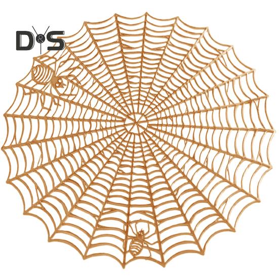 Placemat Spider Web Shape Table Mat Easy To Clean Heat Resistant Table Placemat for Home Halloween Decor