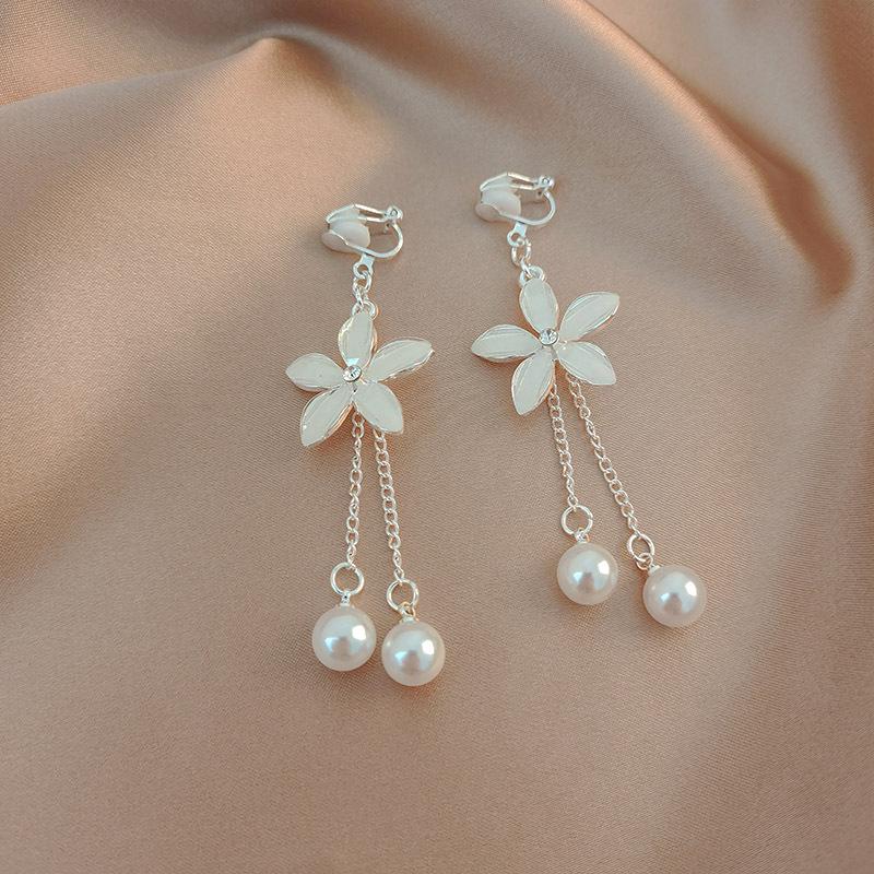 

Элегантные ретро клипсы с жемчужной кисточкой для непроколотых ушей