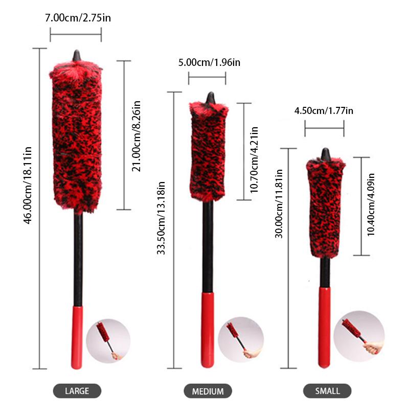 SEAMETAL Car Wheel Tire Brush Universal Wash Wheel Brush PP Handle Wool Brush Car Cleaning Brush