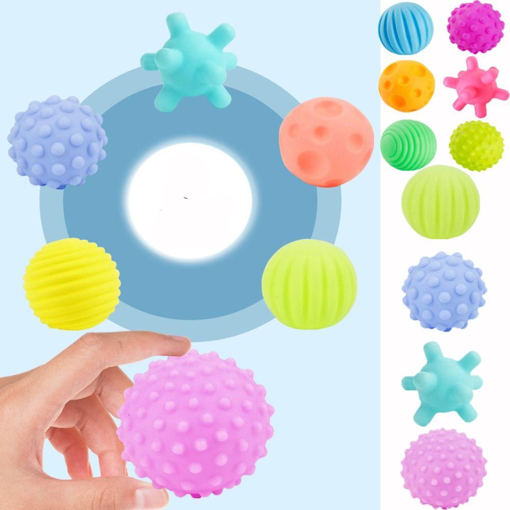 6pcs Montessori Develop Baby's Tactile Senses Toy Soft Rubber Baby Touch Hand Ball Toys