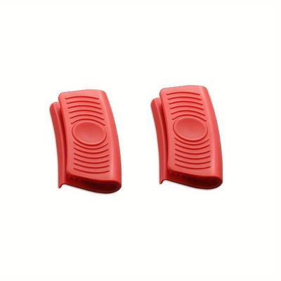 2PCS Silicone Hot Handle Holders - Heat-Resistant Grip with Anti-Slip Sleeve, Secure Cast Iron Pot Insulation Clips.