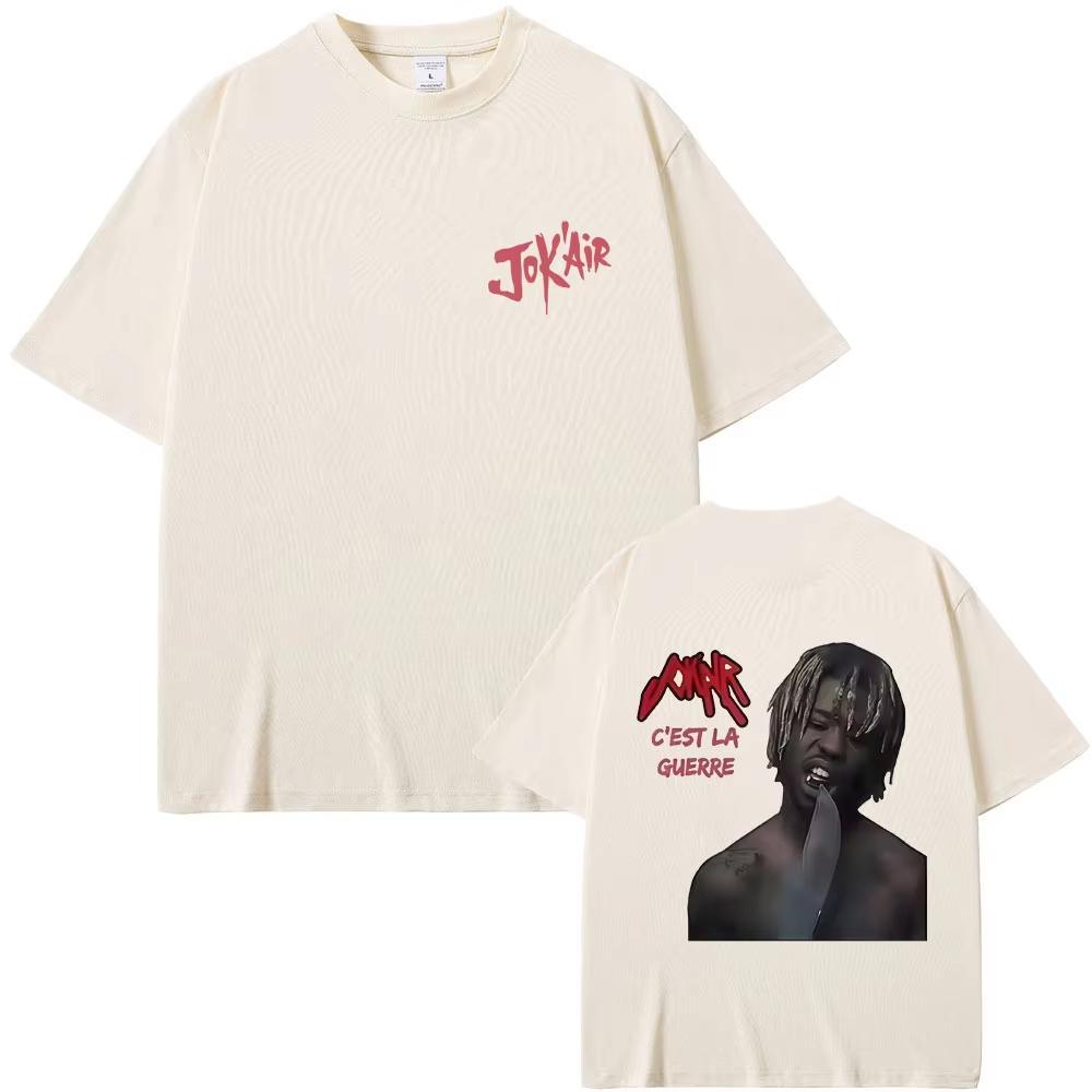 Rapper Jokair Cest La Guerre Album Merch Tshirt Unisex Women Vintage Casual T Shirt Fashion Hip Hop Short Sleeve Streetwear