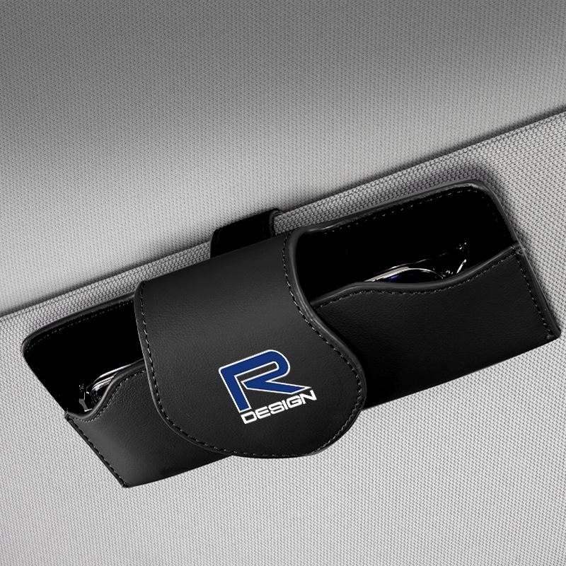Car Glasses Case Sun Visor Leather Eyeglass Clip Auto Interior For Volvo Rdesign XC60 XC90 V40 EX30 S60 C30 V70 S90 XC40 V50 V60
