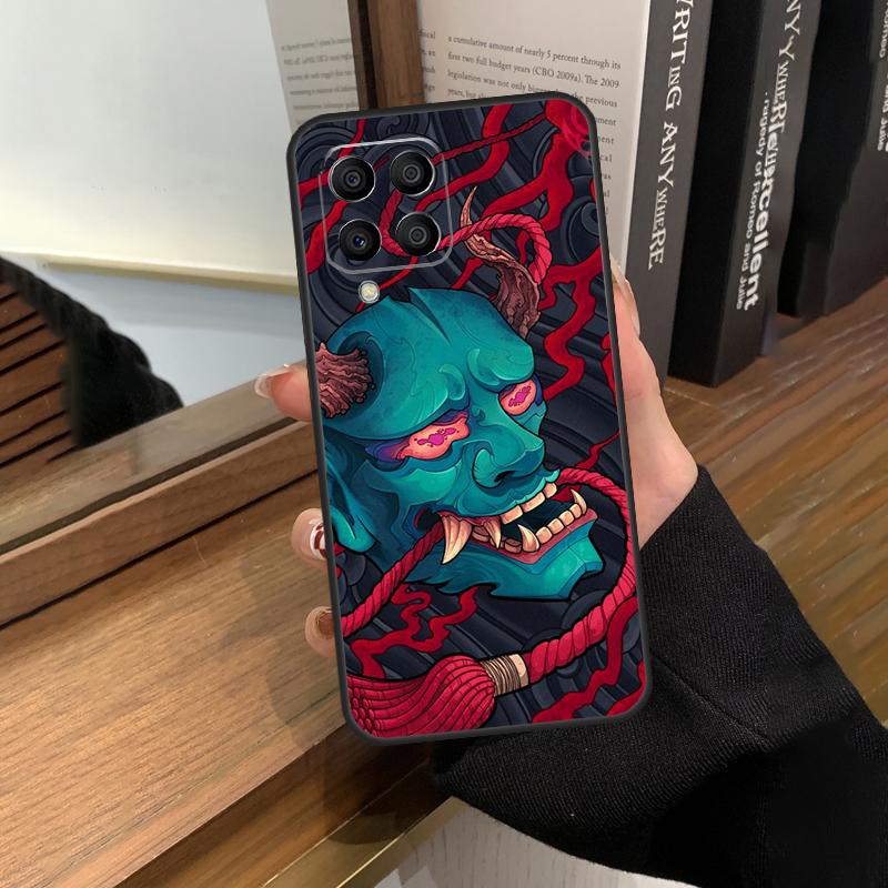 Japanese Oni Hannya Demon Mask Case For Samsung Galaxy M35 M15 M55 M56 M36 M16 M06 M31 M13 M33 M53 M12 M32 M52 M14 M34 M54