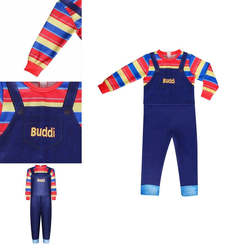 ילדים משחק ילדים צ'אקי קוספליי תחפושת אימה אוברול למסיבות ליל כל הקדושים