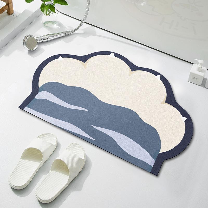 Cartoon Cat Claws Shaped Diatom Mud Floor Mats for Household Bathroom Floor Mats for Bathroom Absorbent Foot Mats for Entrance Door Mats