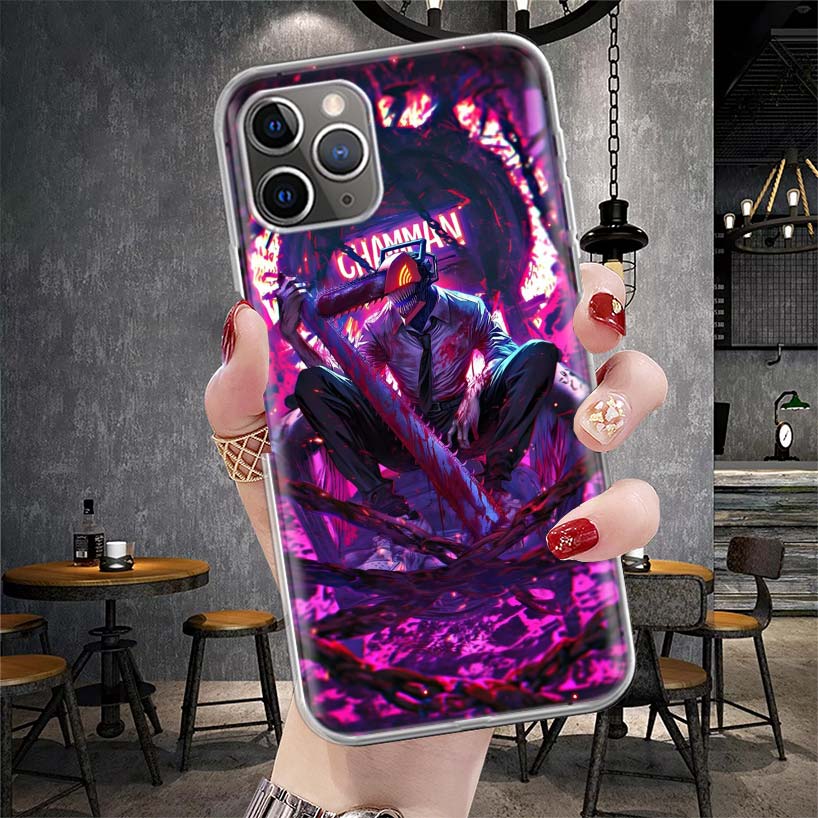 

C-Chainsaw Mans Denji Soft Phone Case For IPhone 11 17 Air 16E 16 Pro Max 15 + 14 Plus 13 Mini 12 Apple 7 SE 8 Fundas Coque 11 1 iPhone 15 Plus