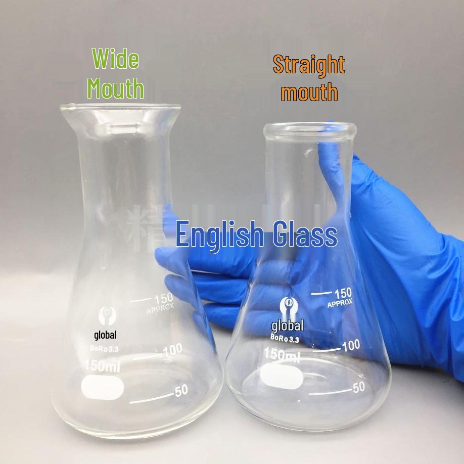 Heat-Resistant Thick Glass Triangular Flask with Silicone Stopper