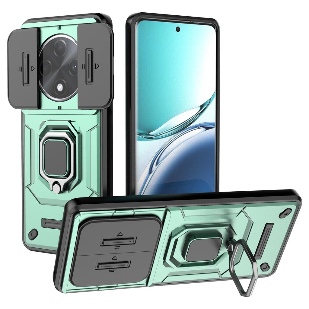 For Oppo F27 Pro+ 5G Case Kickstand PC+TPU Phone Shell with Lens Cover