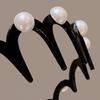 2Pcs Women Headband Faux Pearls Decor Anti-slip Teeth Hair Hoop Lightweight Elastic Hair Accessory Daily Wear