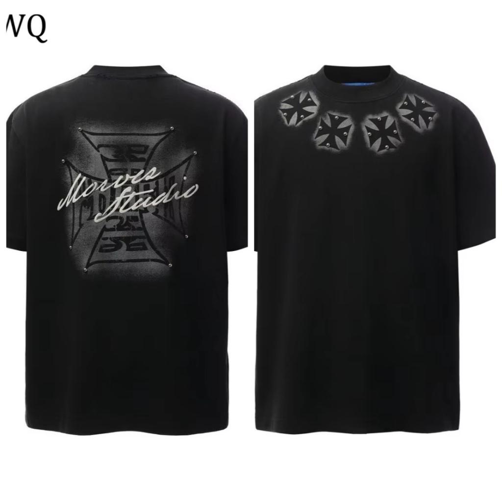 26SS New Style LooseFitting Mens Womens Clothing Street Style West Coast Short Sleeve Fashion Versatile Layering Top Stock
