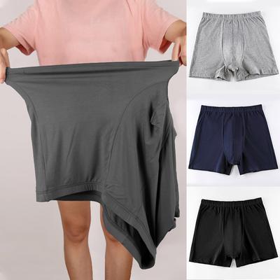 Calzoncillos tipo bóxer de algodón para hombre, ropa interior de gran tamaño, bragas suaves y sueltas, 1 unidad