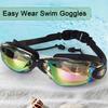 Kulak Tıkaçlı Yetişkin Yüzme Gözlüğü Su Geçirmez Sızdırmaz Buğu Önleyici UV Korumalı Şeffaf Lens Erkek Kadın Silikon Gözlük Tüplü Dalış Şnorkelle Dalış Ekipmanı