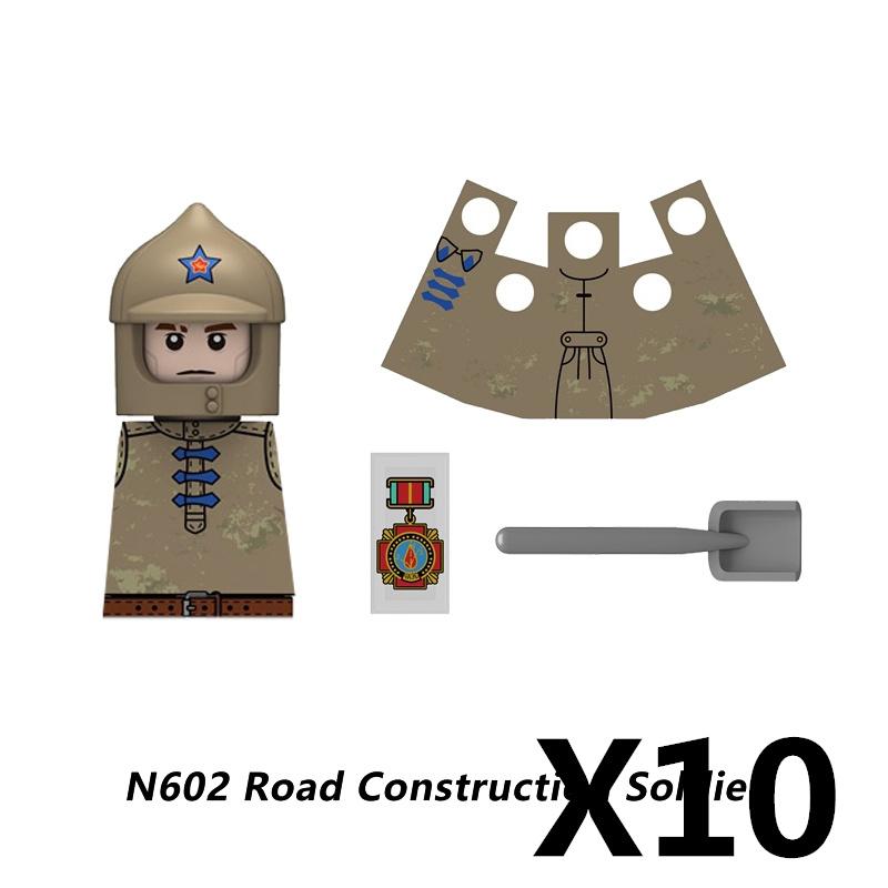 MOC Militär Sowjetischer US-Soldat Figur Baustein Kavallerie Pilot Westlicher Cowboy Detektiv Waffe Schwert Umhang Kinder Spielzeug Geschenk K148