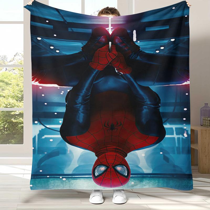 

Marvel Avengers Spider Man Cartoon Flannel Blanket,Ultra Soft Warm Plush Throw for Home Bedroom Bed Sofa Cover Office Picnic 75x90cm