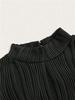 Long Sleeve Crop Top Phumee Textured Mock Neck Solid color A1144