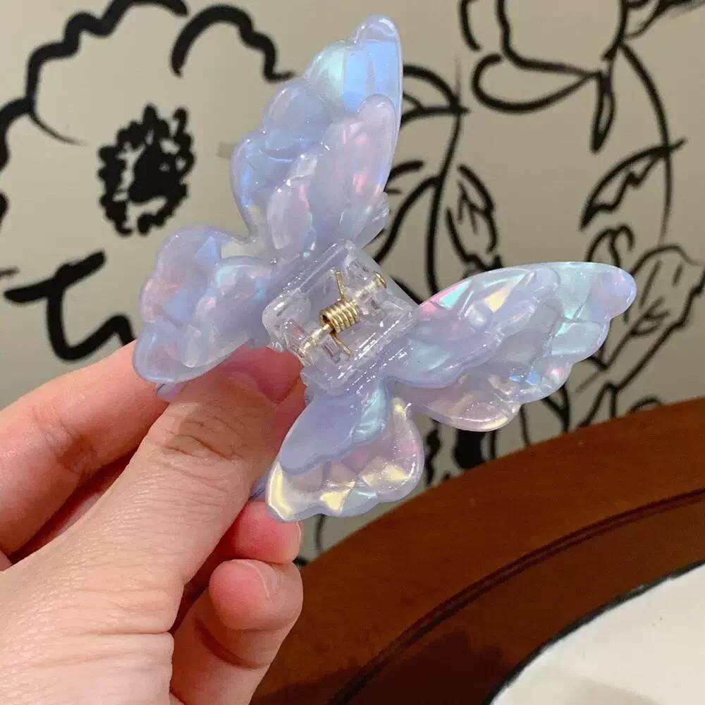 Fairy Butterfly Hair Claw Acetate Crab Hair Clip Women Sweet Princess Shark Clip Hairpin for Girls and Women Hair Accessories