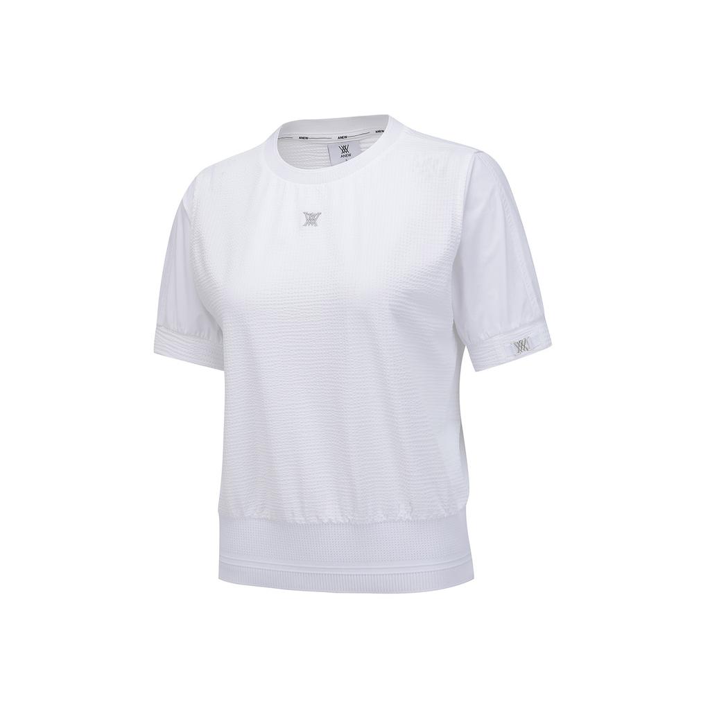 ANEW GOLF Women Sm Hybrid Round Short T-Shirt_Wh