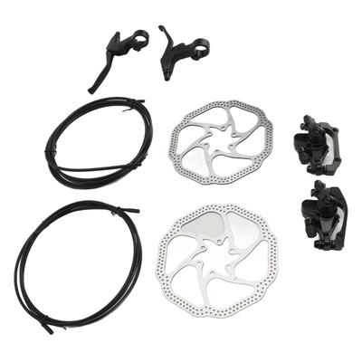 Bike Disc Brake Set Aluminum Alloy Front and Rear Caliper Brake Levers Kit with Cables for Road Bikes Mountain Bikes