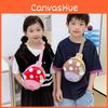 Mushroom Cute Pattern And Portable Function Children Trendy Nylon Wallet Chest