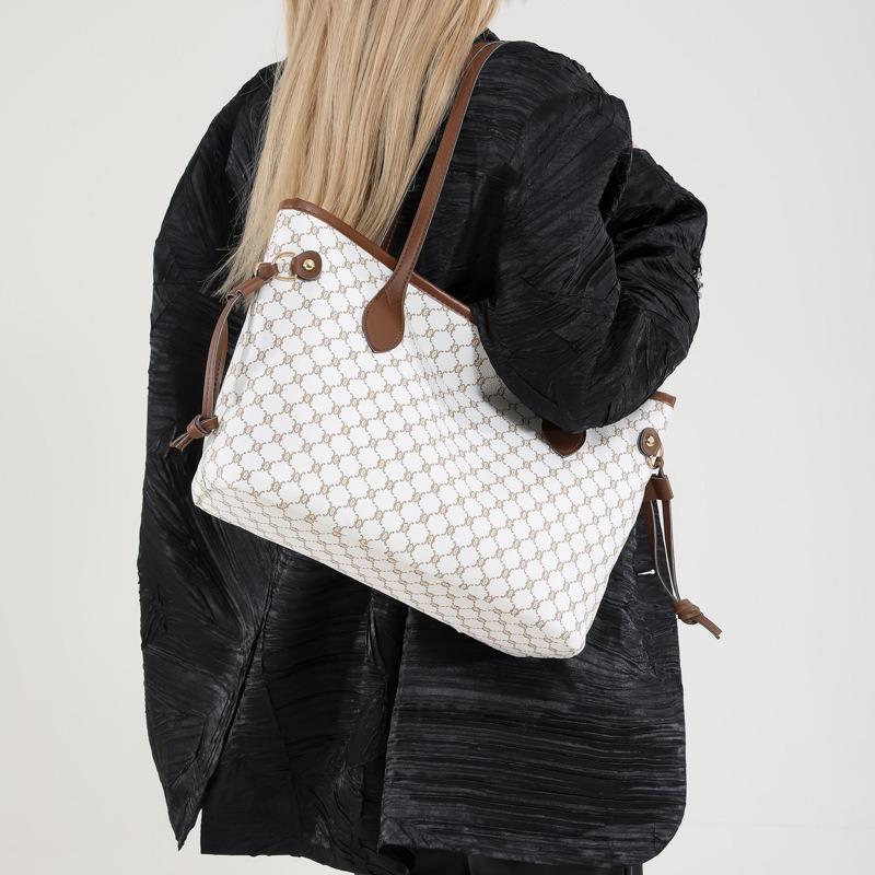 Moda nicho casual para mujer simple retro nuevo bolso tote de hombro portátil de gran capacidad para mujer