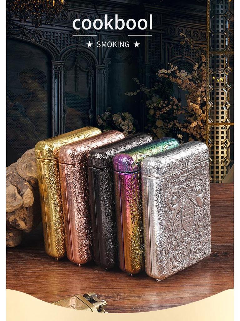 14-Count Triple-Fold Cigarette Case - Peaky Blinders Style, Metal, Creative, Portable, King-Size, Shelby Inspired.