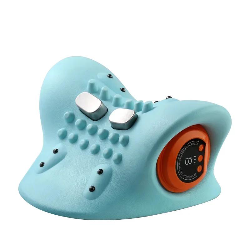 

Multi Functional Electric Neck Massager USB Infrared Heating Airbag Neck Traction Vibration Shoulder Support Relaxation синий