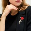 Lady Brooch Rose Shape Rhinestone Faux Pearl Decor Anti-slip Shoulder Bag Suit Coat Collar Scarf Decoration Clothes Pin Party