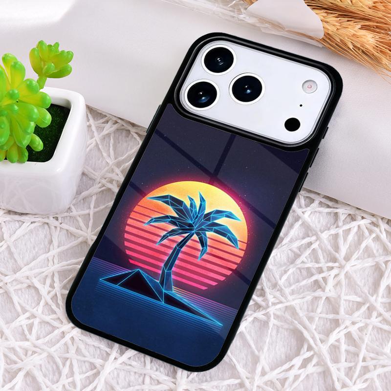 Neon Vaporwave Art Shockproof Phone Case for iPhone 17 Air 16e 15 11 12 14 13 Pro Max Cover Coque