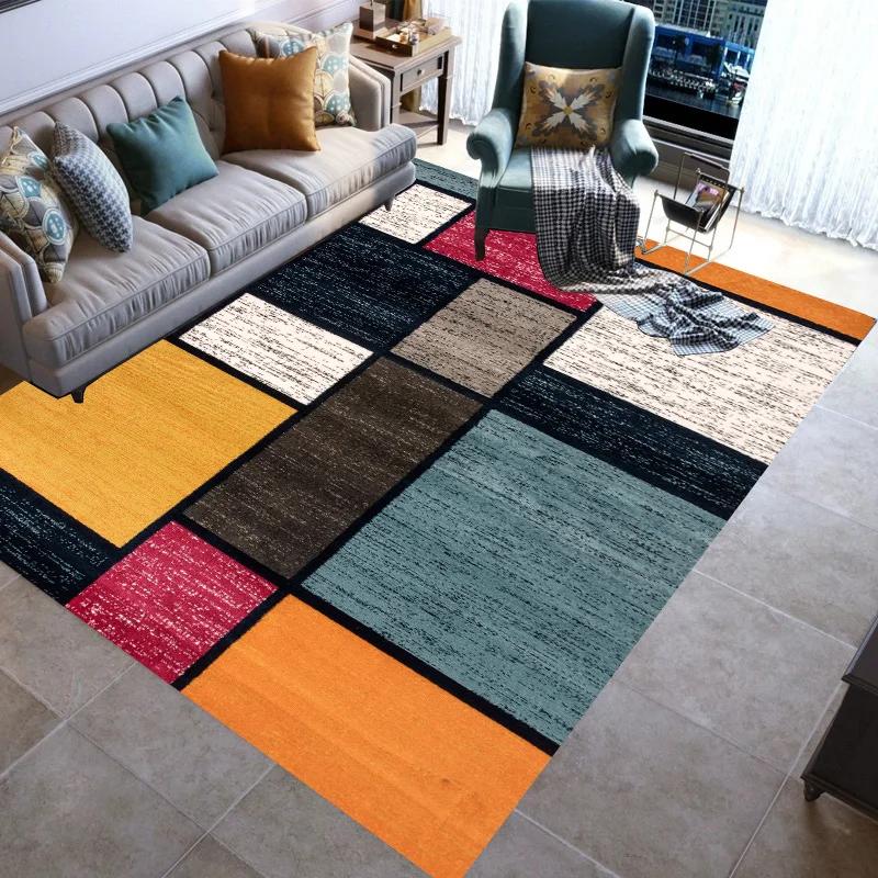 Stylish Geometric lines Washable Modern 3D Printing Carpet Mat for Living Room Bedroom Toilets Home Decoration Rugs