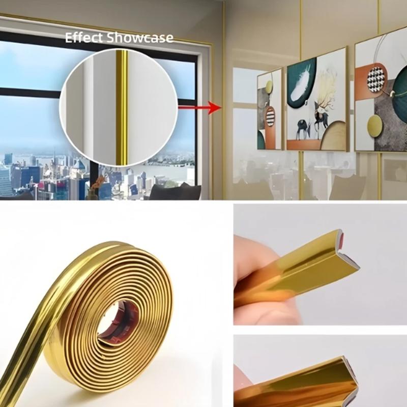 Curved Right Angle Edge/Corner Molding Trim Tape/Wall Edge Decorative Strip/Pvc Decoration Line/Self-Adhesive