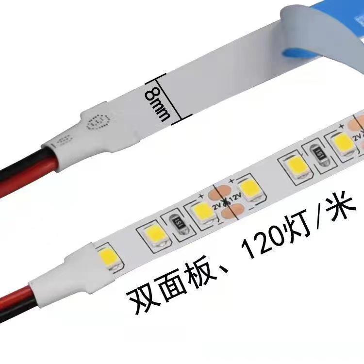 LED 2835 High Brightness 8mm Light Strip: 120 Lights, 12V/24V, Single Color, Self-Adhesive Linear Strip for Home.
