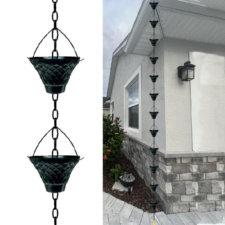 Weather Resistant Rain Chain Rusts Proof Chain Decoration Hangings for Outdoor Courtyards Garden
