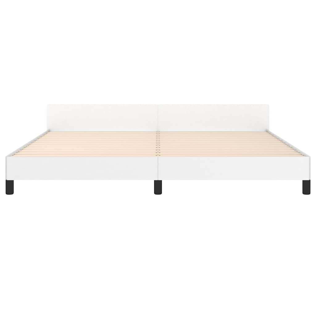 Bed Frame with Headboard Without Mattress White 200x200 cm